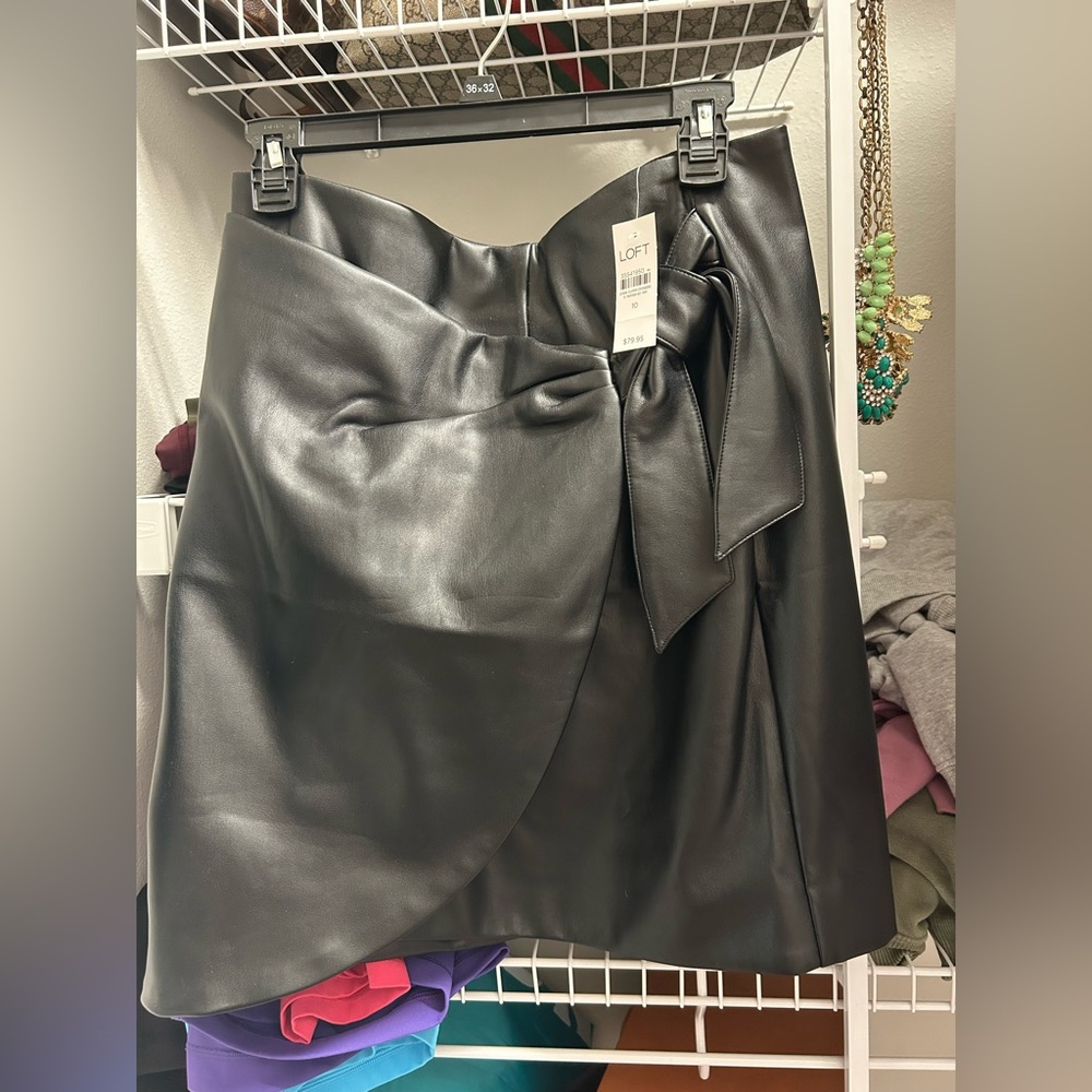 Loft leather skirt